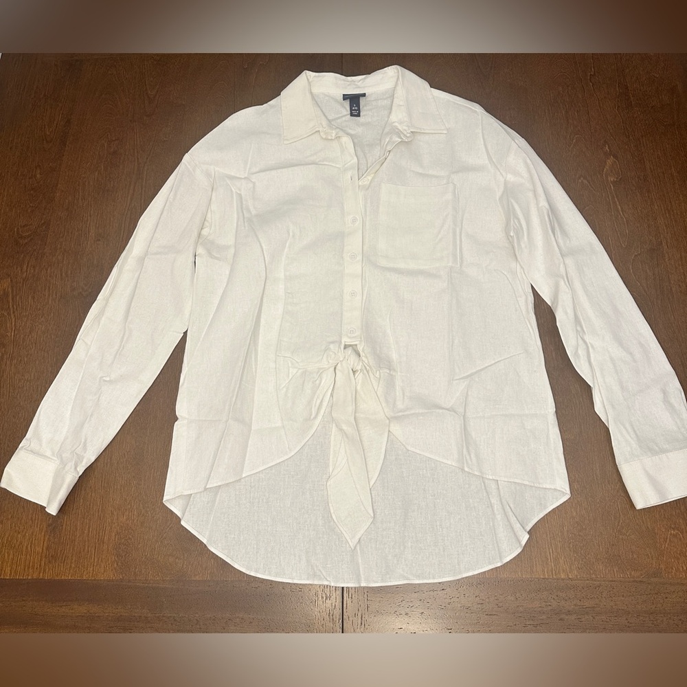 Scoop Button-Down Shirt
